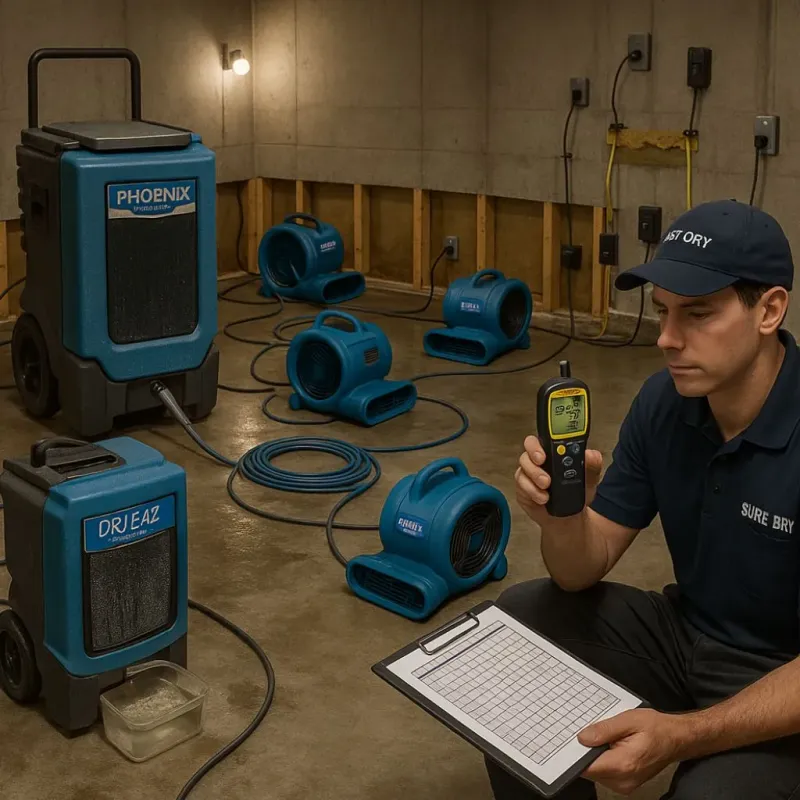 Structural Drying and Dehumidification process in North Smithfield, RI